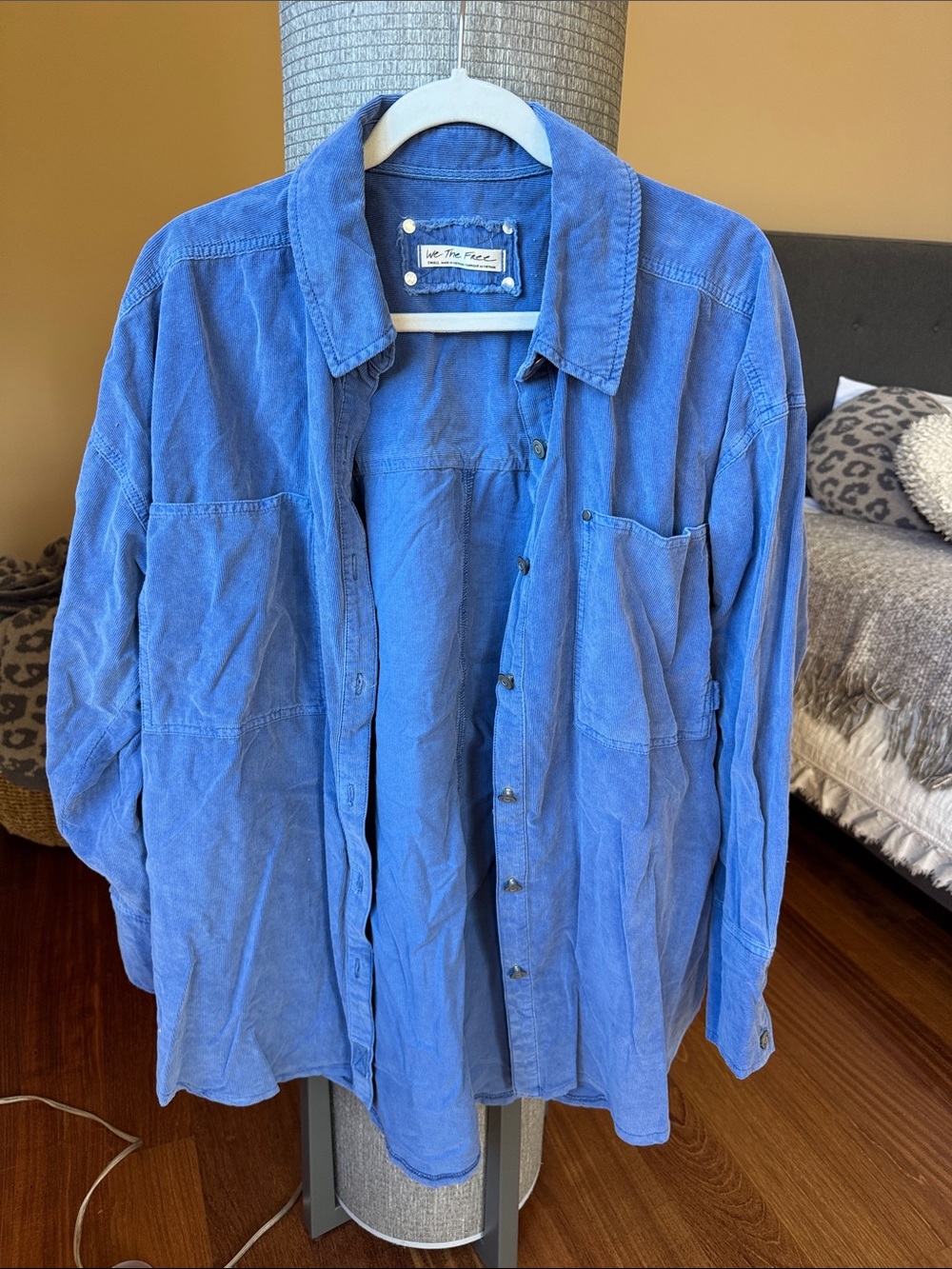 We The Free Blue Lightweight Corduroy Shirt Jacket